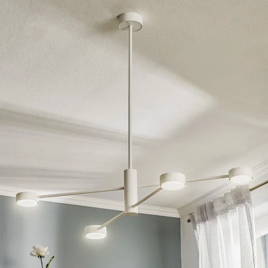 Plafón Orbit IV, blanco, 4 luces