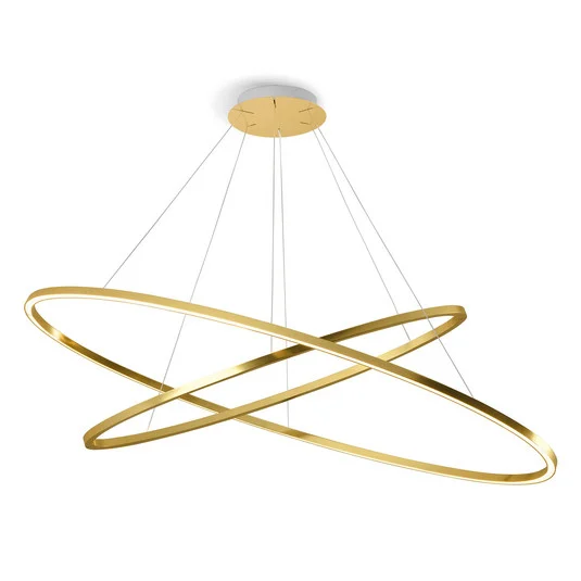 Lámpara colgante Nemo Ellisse Double 2700K dorado pulido