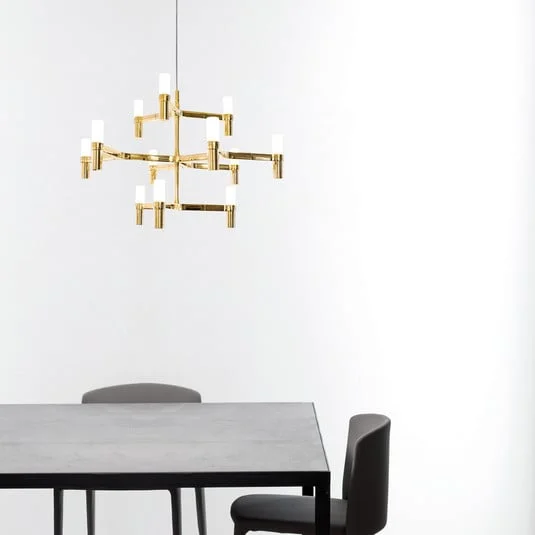 NEMO Crown Minor lámpara colgante 12 luces chapado en oro