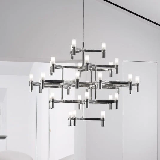 Lámpara colgante Nemo Crown Major de 30 luces, aluminio