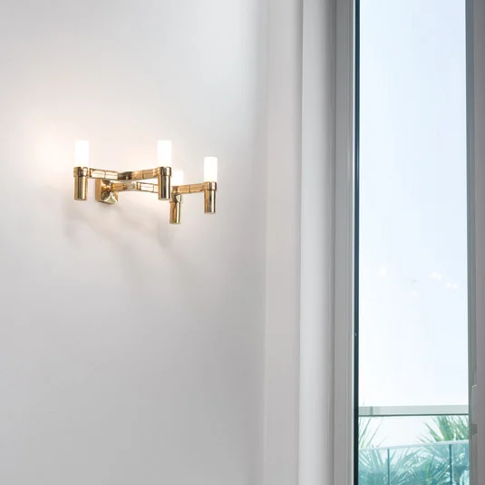Nemo Crown aplique de pared 4 luces oro estratificado