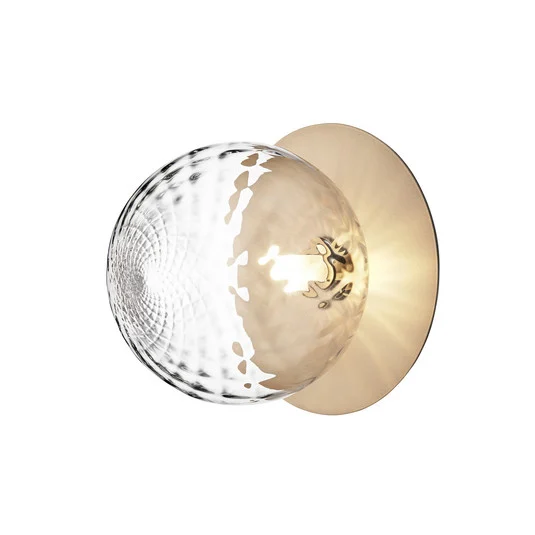 Liila 1 Aplique de pared grande, IP44, blanco cálido, dorado/transparente -
