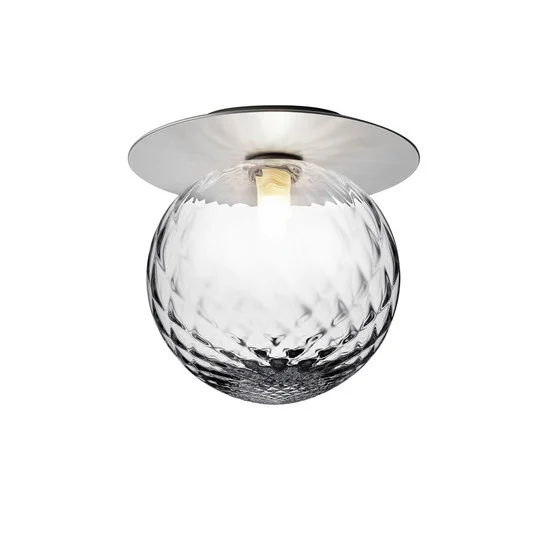 Liila 1 Aplique de pared grande, IP44, blanco cálido, plateado/transparente -