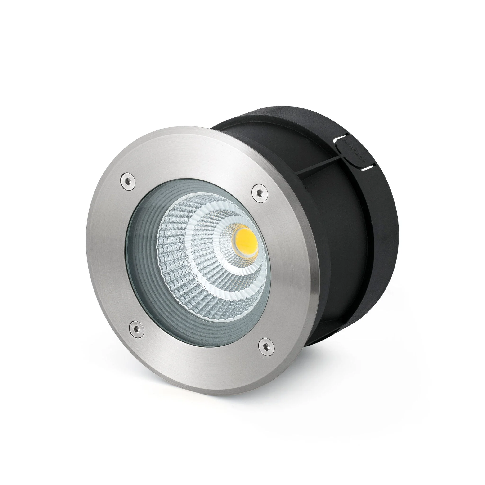 Empotrable de suelo exterior Faro Suria 11cm LED inoxidable satinado 3000K IP67 24° 18cm 70589