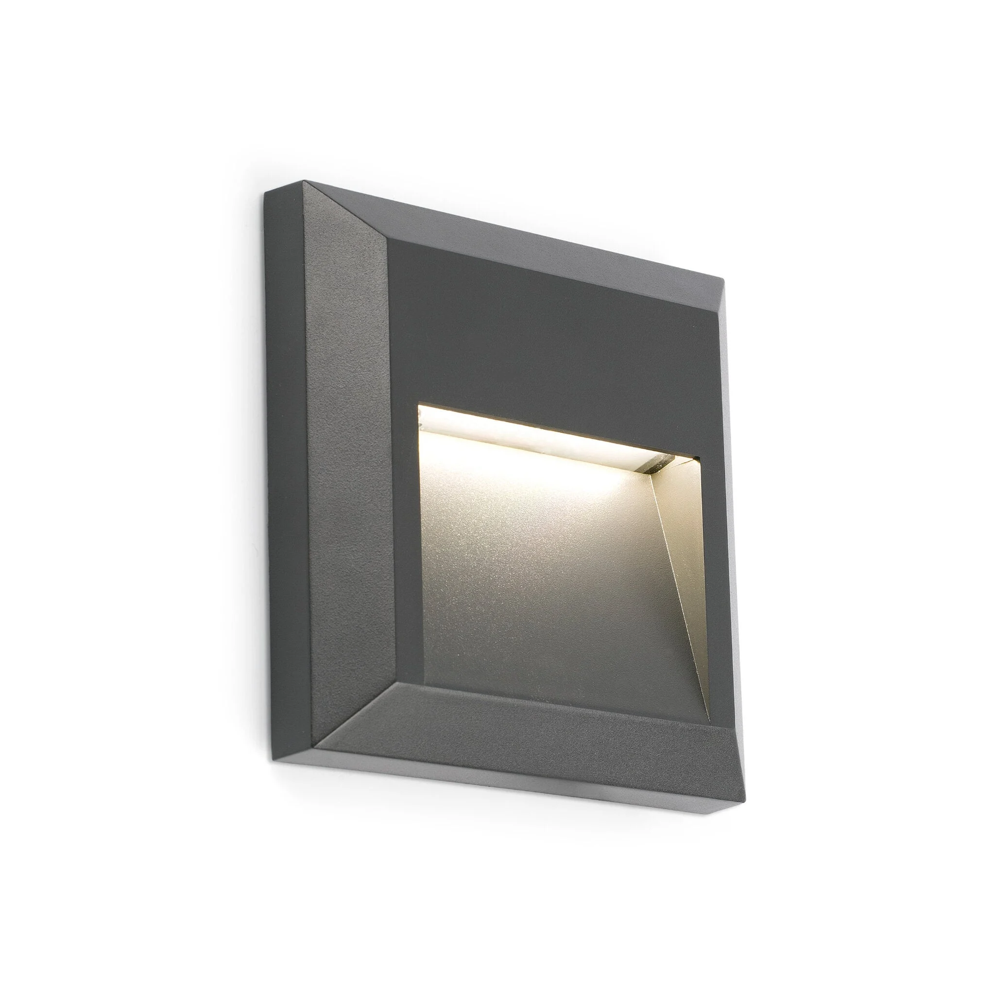Aplique de exterior Faro Grant 12cm LED gris oscuro 3000K IP65 120° sq 70655