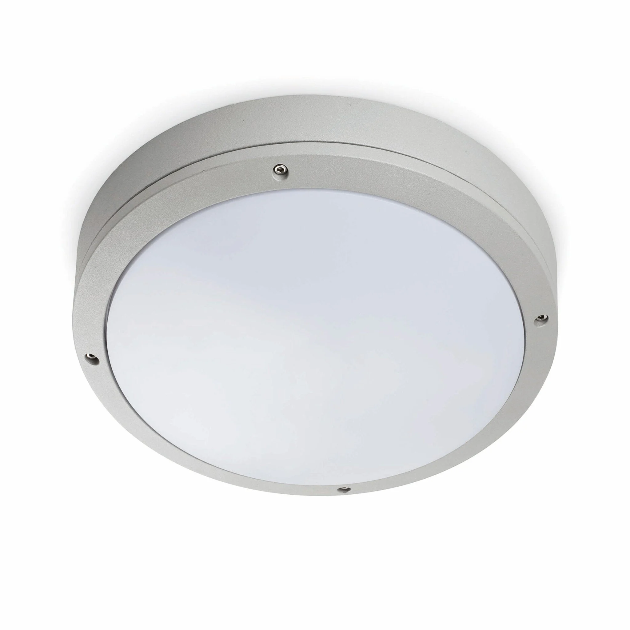 Plafón de exterior Faro Yen E27 LED gris IP54 opal 70690