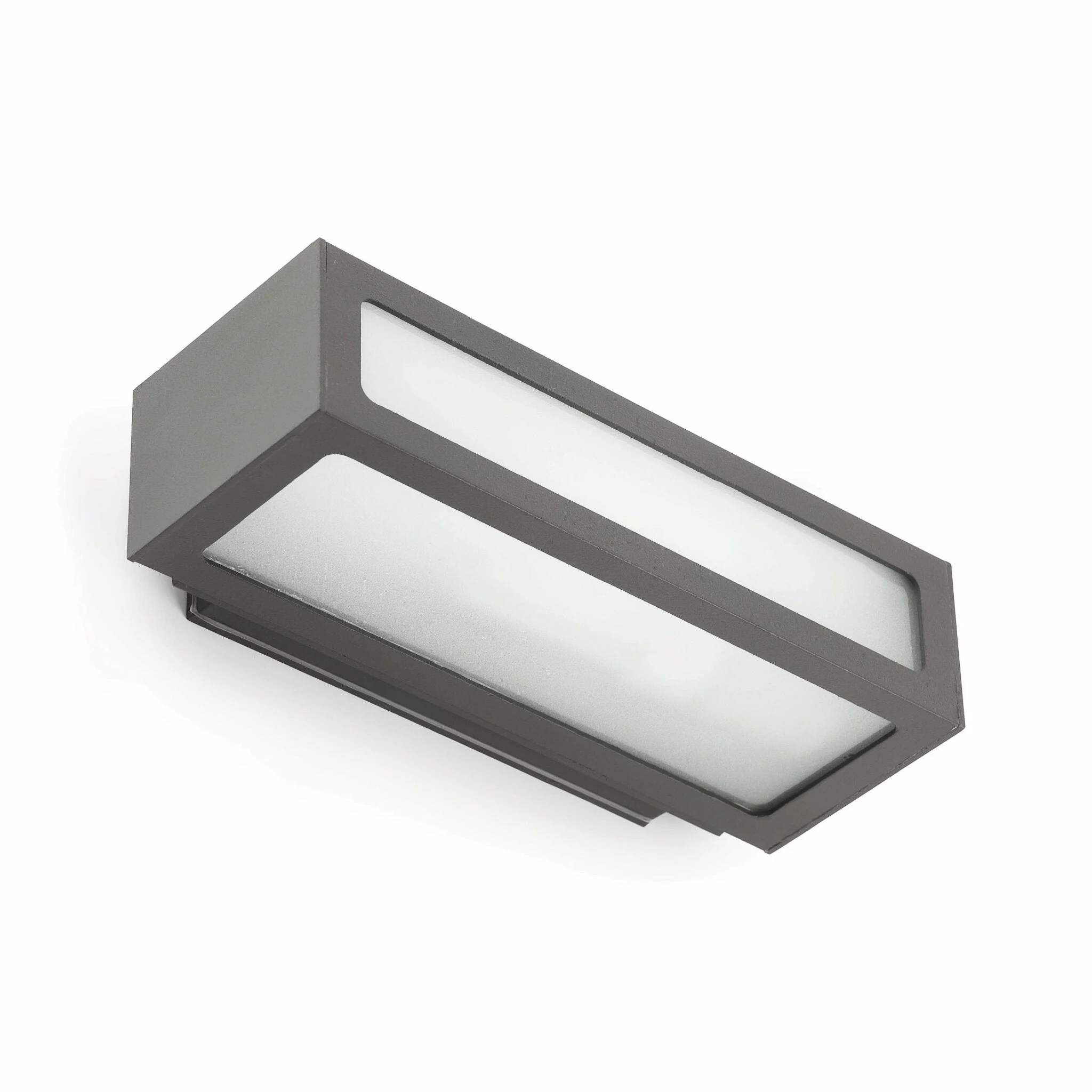 Aplique de exterior Faro Natron E27 LED gris oscuro IP54 opal 70887