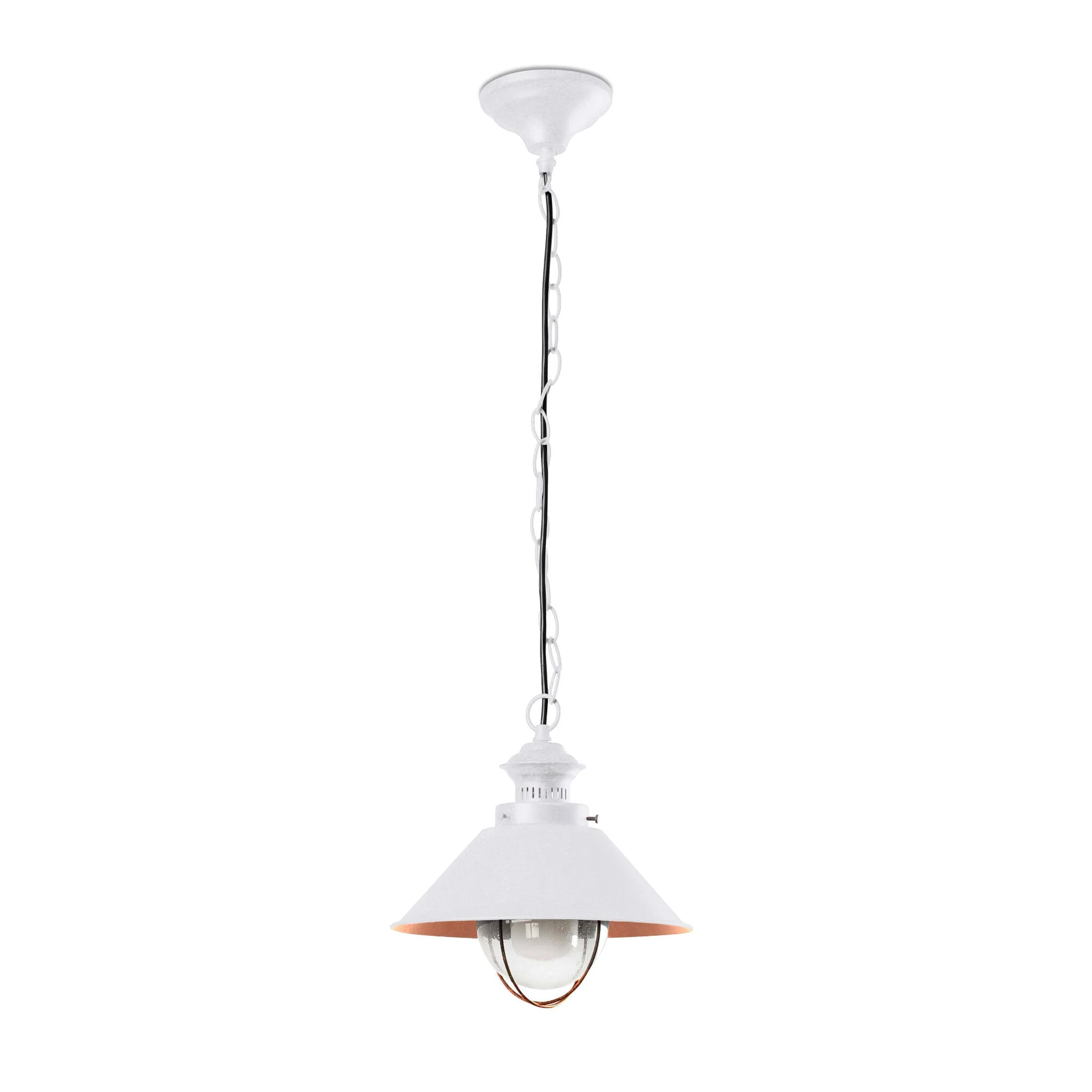 Lámpara colgante de exterior Faro Náutica 102cm E27 LED blanco mate 26cm 71106