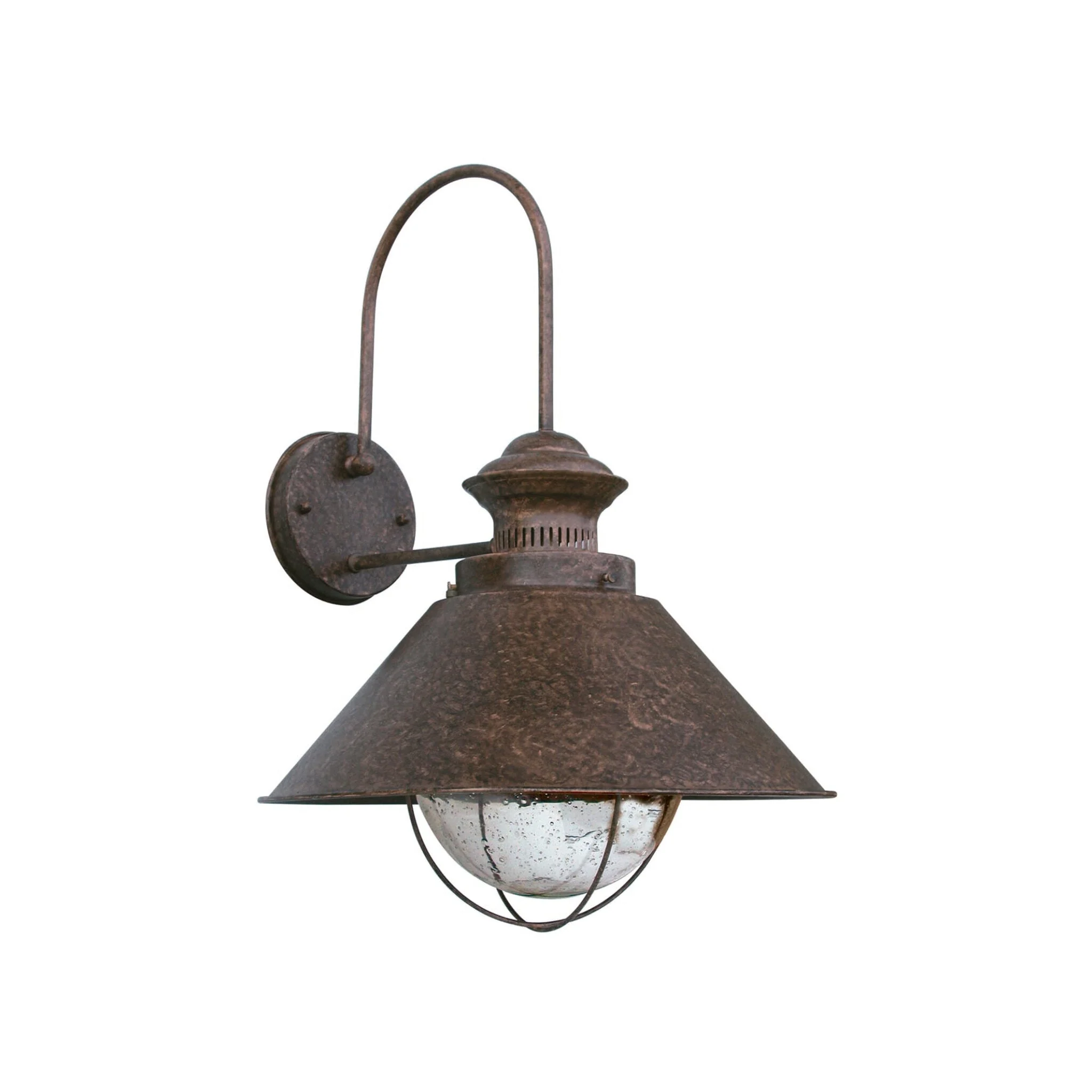 Aplique de exterior Faro Náutica 34cm 1 luz E27 LED marrón oxido 28cm 71128