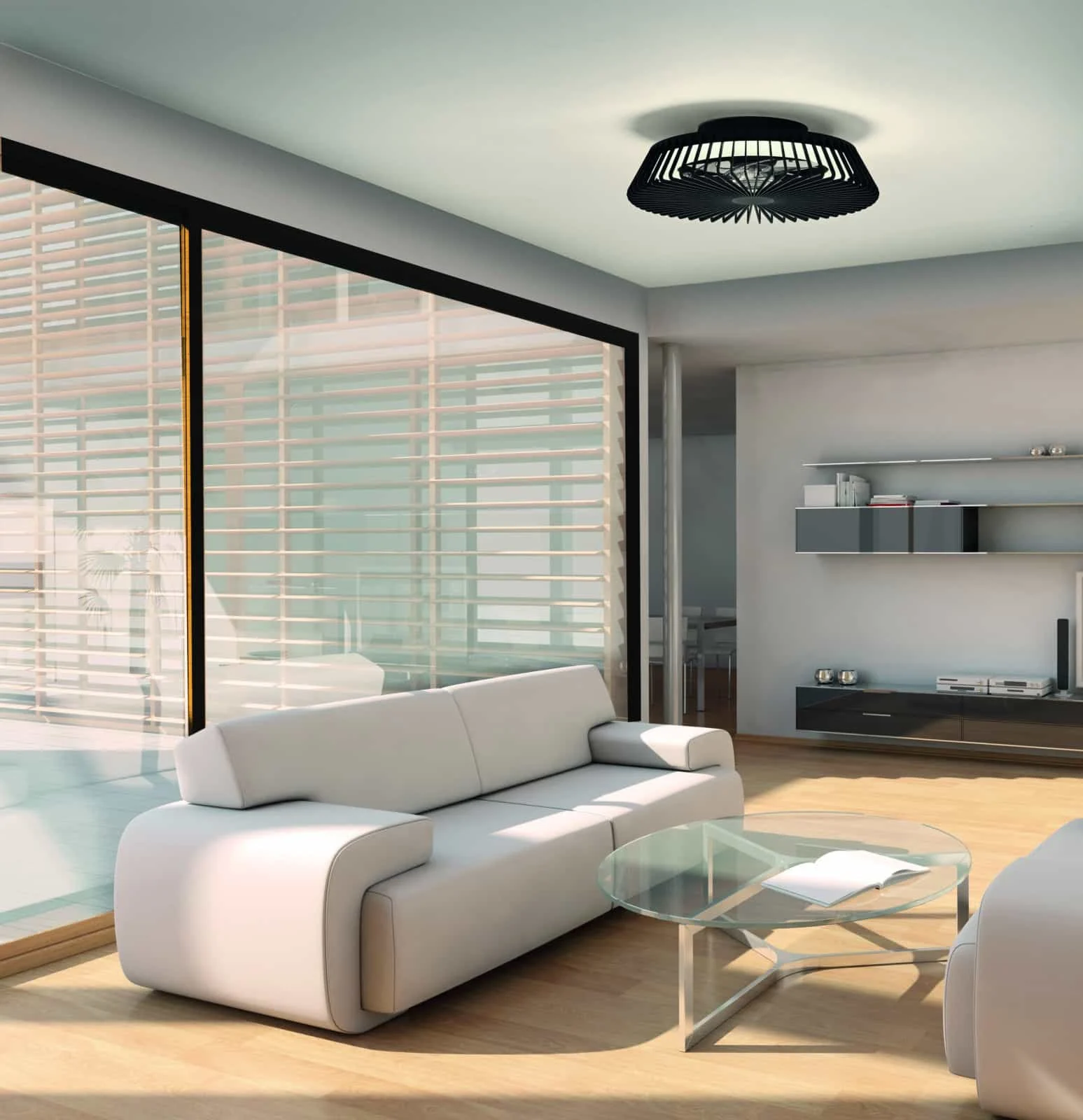 Mantra Himalaya Plafón LED Ventilador de techo negro 7121