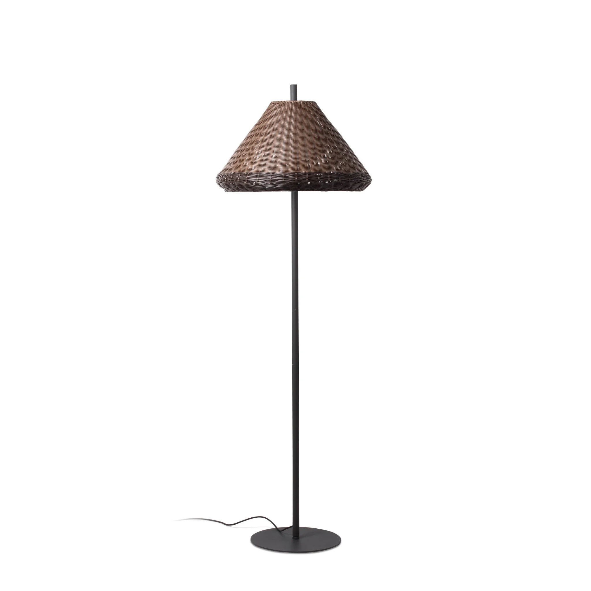 Lámpara de pie de exterior Faro Saigon 195cm E27 LED marrón IP65 W70 opal out 71569-07