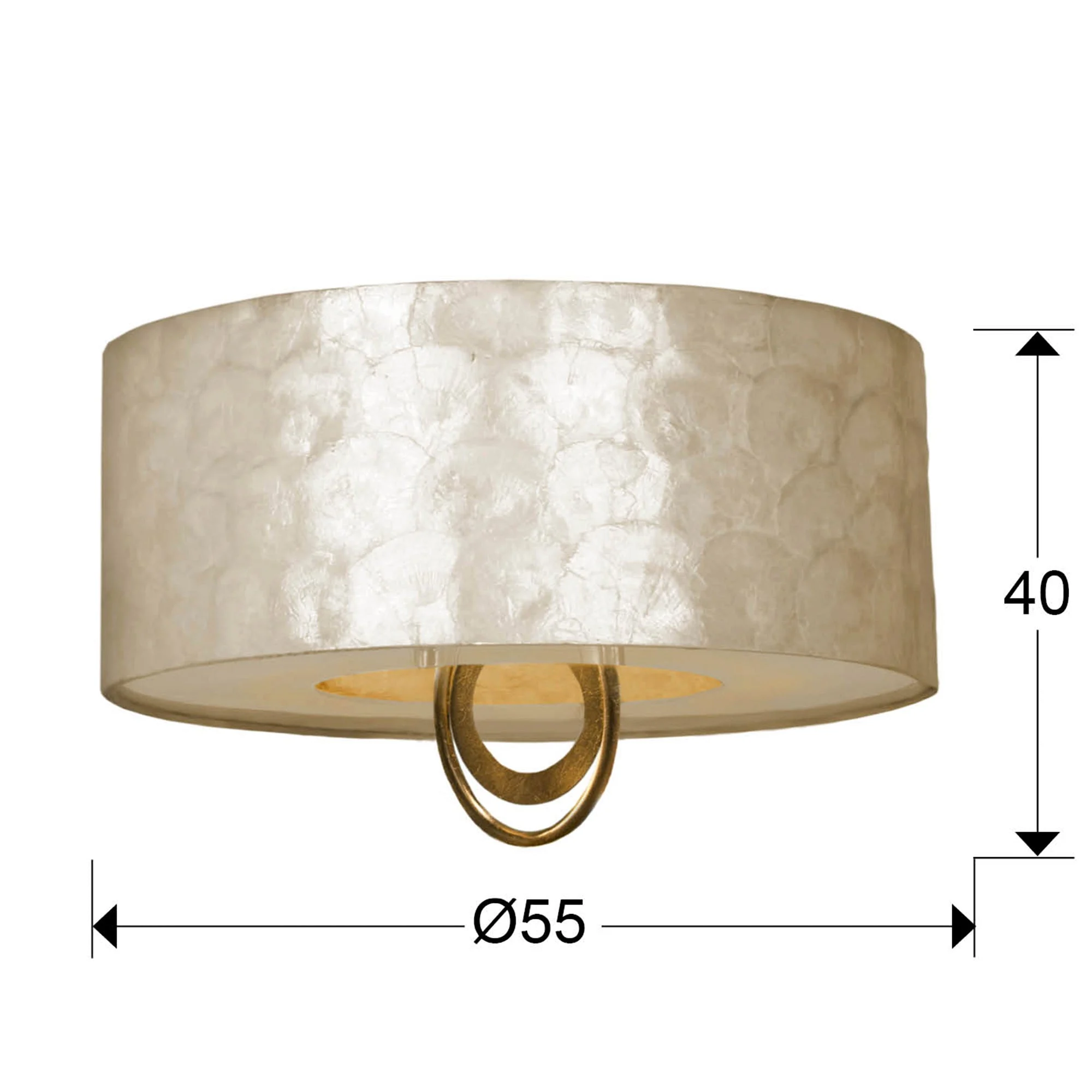 Plafón Schuller Edén 4 luces pan de oro y negro Ø55cm