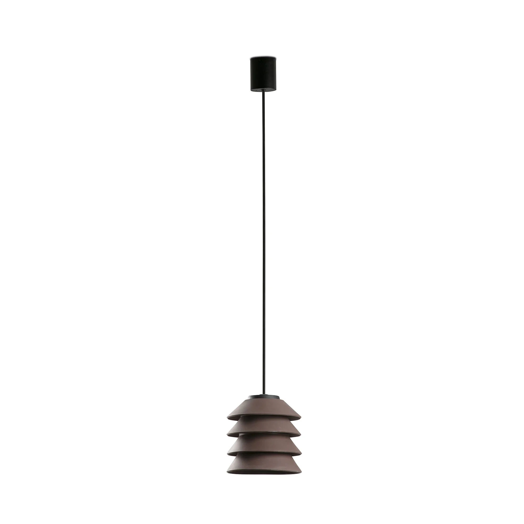 Lámpara colgante de exterior Faro Toba 24cm E27 LED marrón IP65 opal con florón 72126-165
