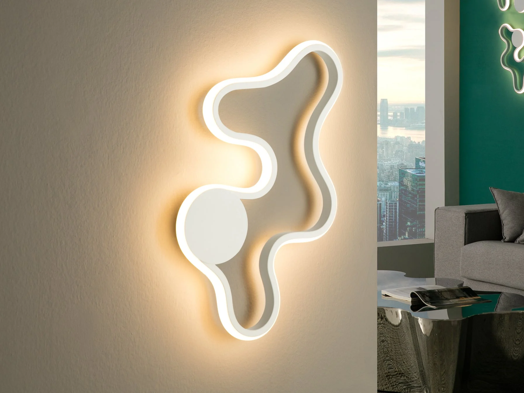 Plafón/Aplique de pared Schuller Marea LED blanco acero 3000K