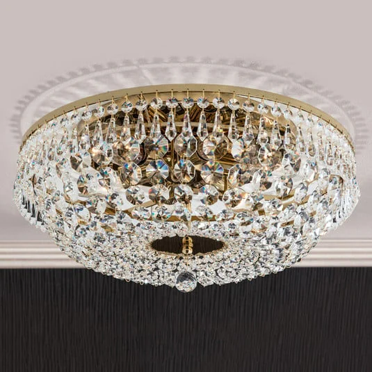 SHERATA - Lámpara de techo redonda, oro 45 cm