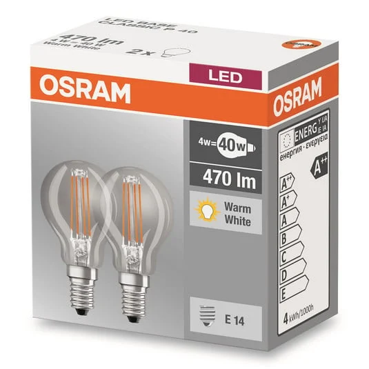 LED E14 4W 827 bombilla de globo 2 uds.