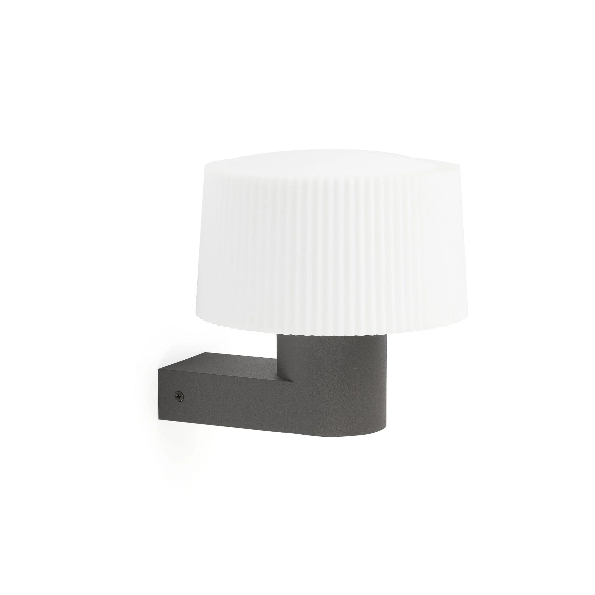 Aplique de exterior Faro Muffin 23cm E27 LED gris oscuro IP44 opal 74432A-04