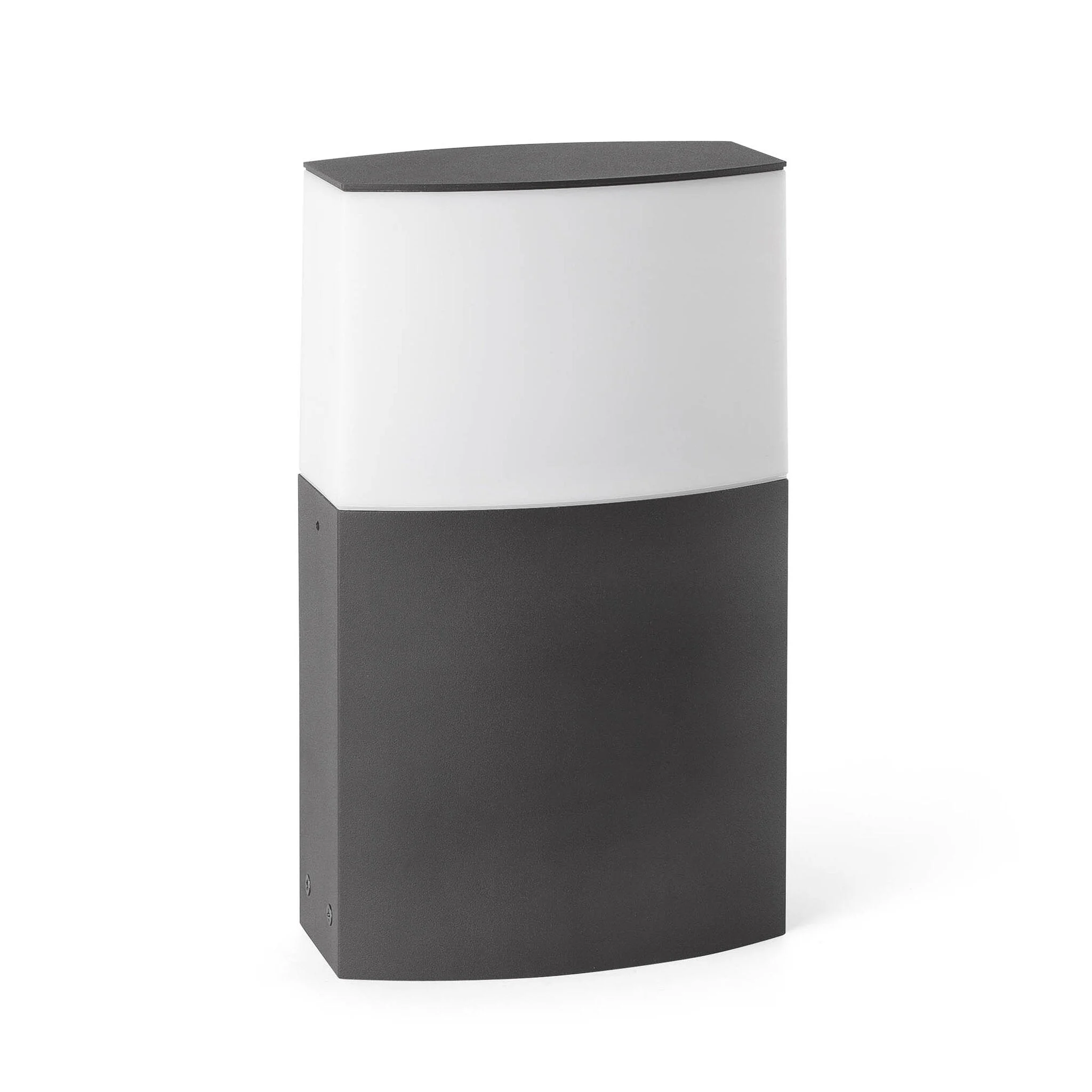 Sobremuro de exterior Faro Datna 30cm E27 LED gris oscuro IP44 opal 74441