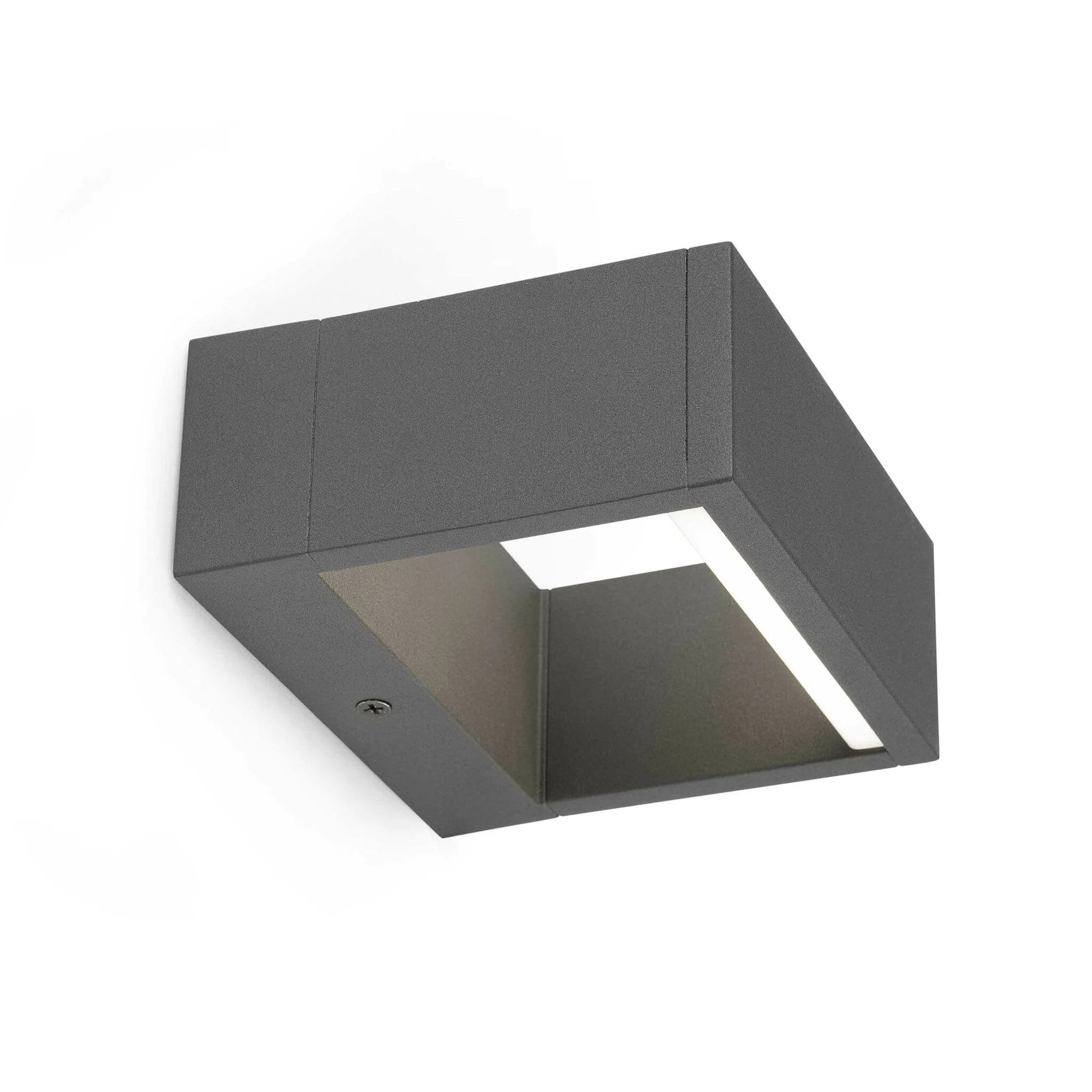 Aplique de exterior Faro Alp LED gris oscuro 3000K IP54 opal 13cm 74450