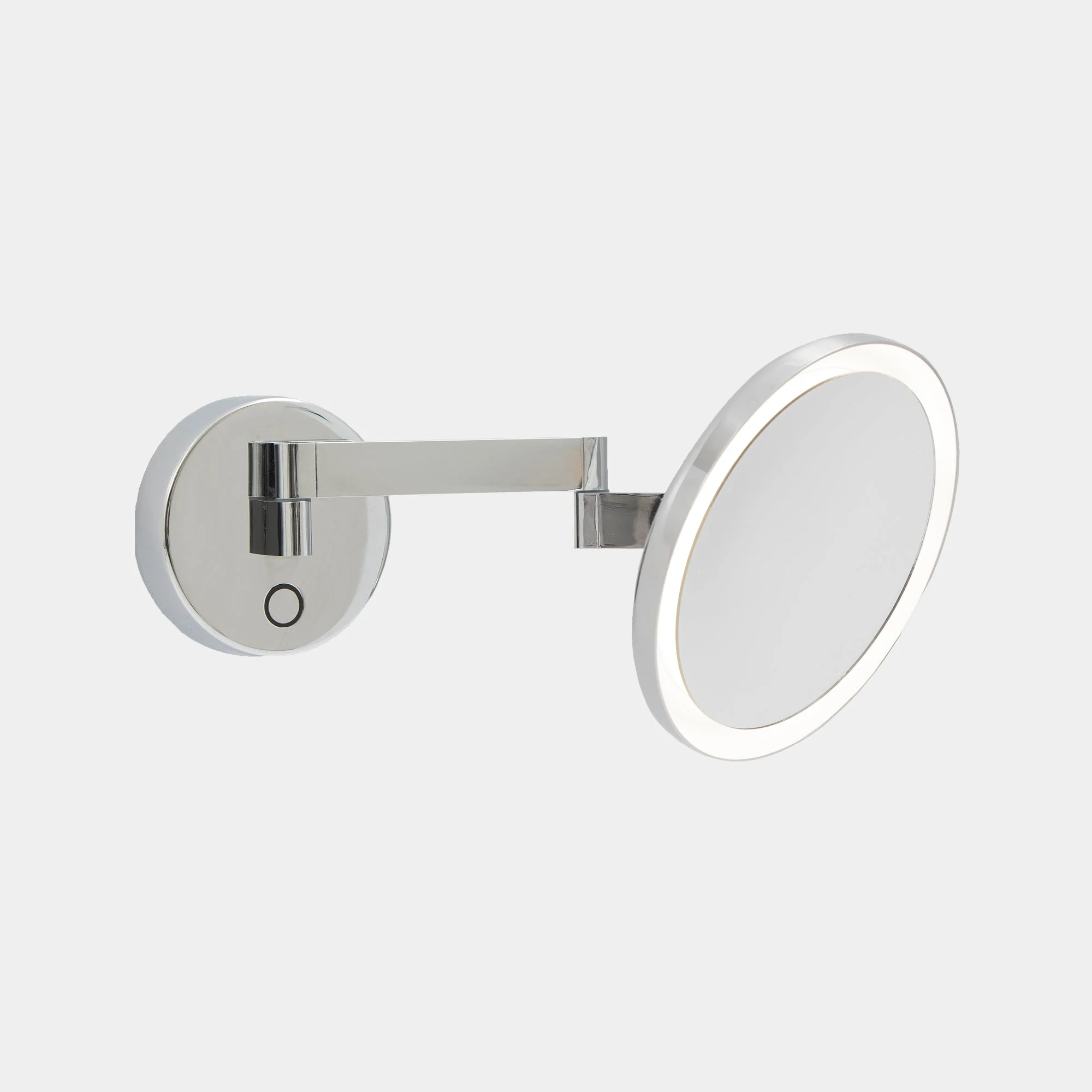 Aplique LED de baño LedsC4 Vanity LED cromo arenado 3000K táctil IP44 75-8508-21-K3