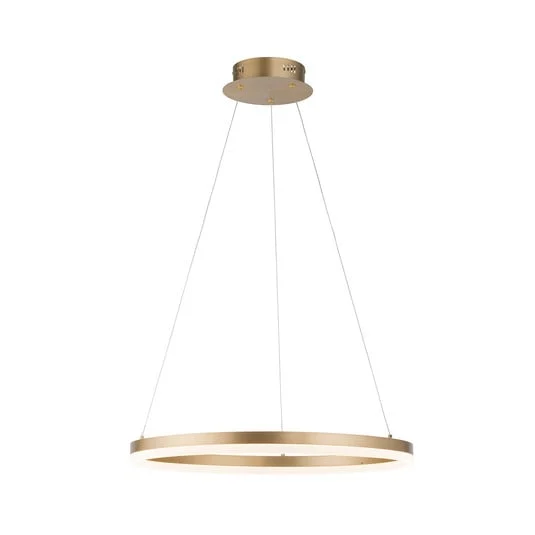 Paul Neuhaus lámpara colgante LED Titus, Ø 60 cm, latón, atenuable