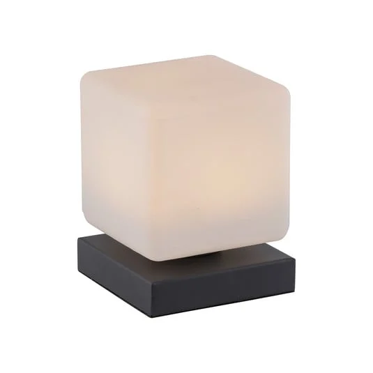 Paul Neuhaus Lámpara de mesa LED Dadoa, antracita, cristal, atenuable