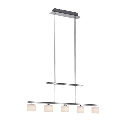 Paul Neuhaus lámpara colgante LED Hydra, color acero, cristal, 80cm