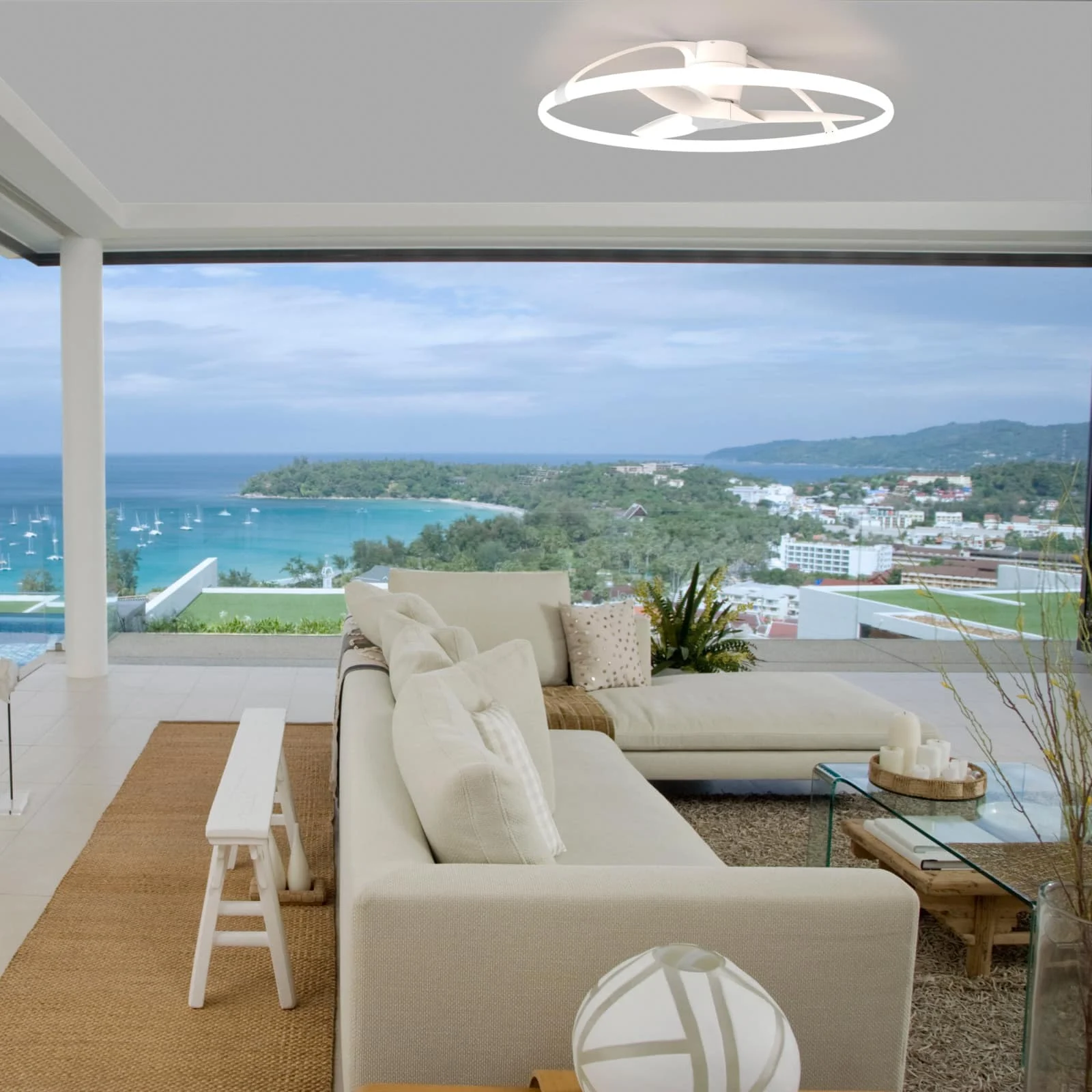 Mantra Nepal Plafón LED Ventilador blanco 7530