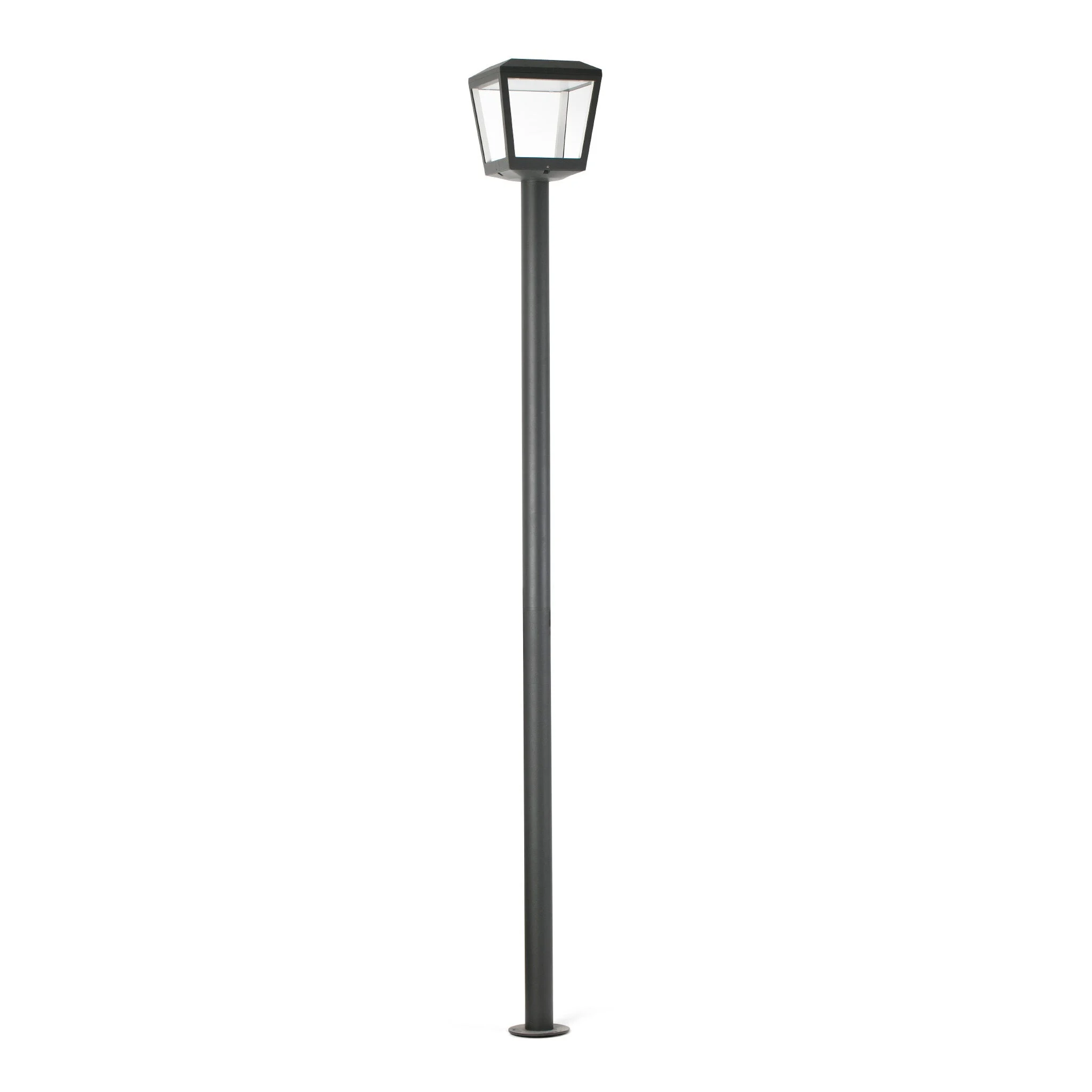 Farola de exterior Faro Plaza 219cm LED gris oscuro 3000K IP54 75607