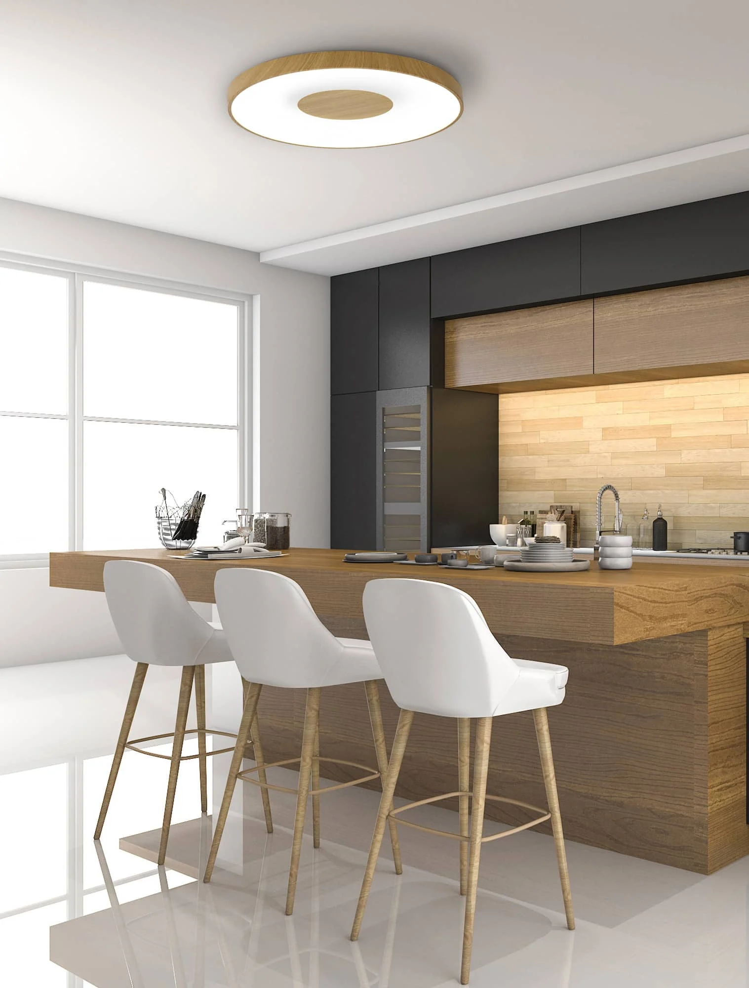 Mantra Coin Plafón LED 100W 2700K-5000K Control Remoto madera, beige, marrón 7562