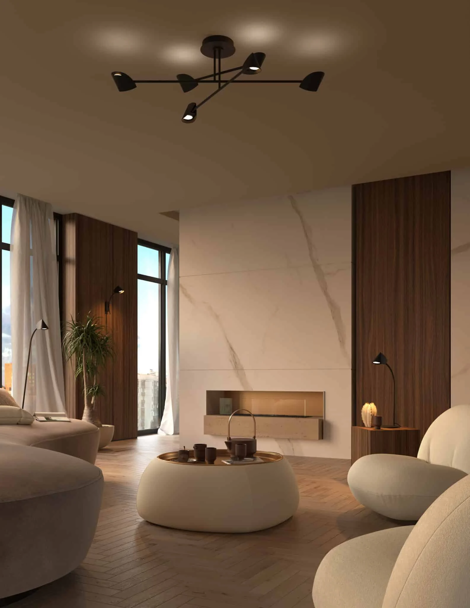 Mantra Capuccina Plafón Grande LED negro 7580