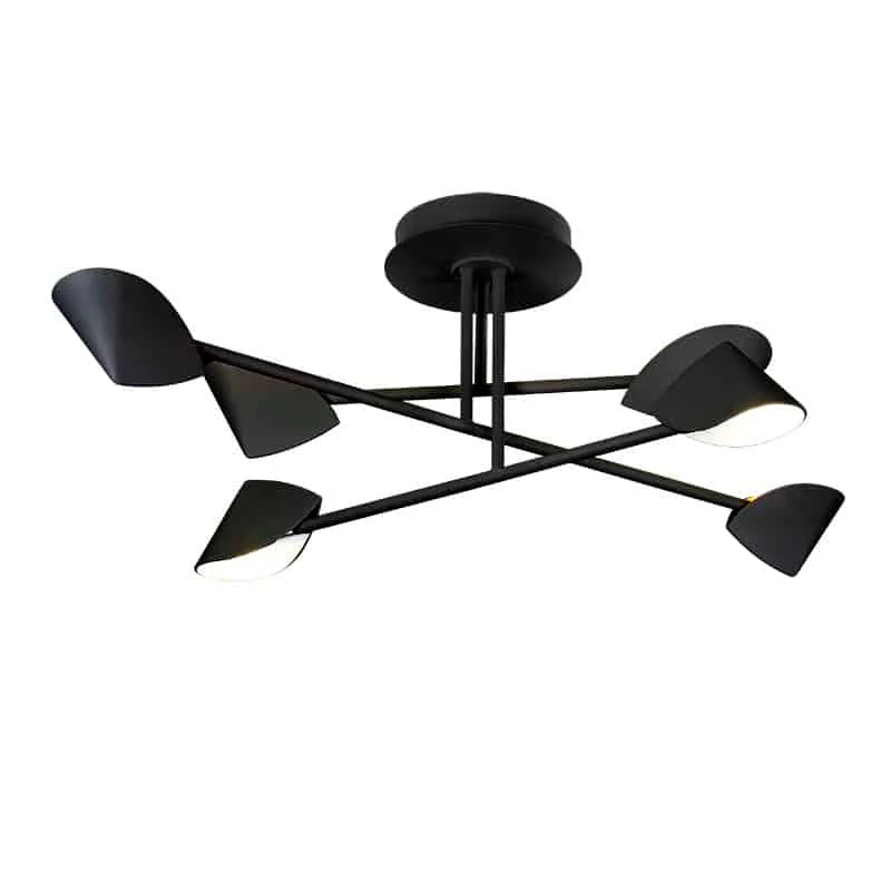 Mantra Capuccina Plafón Mediano 6 luces LED negro 7581