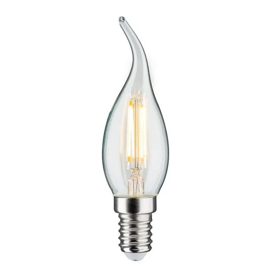 Bombilla vela LED soplada E14 4,8W filamento 2.700K transparente