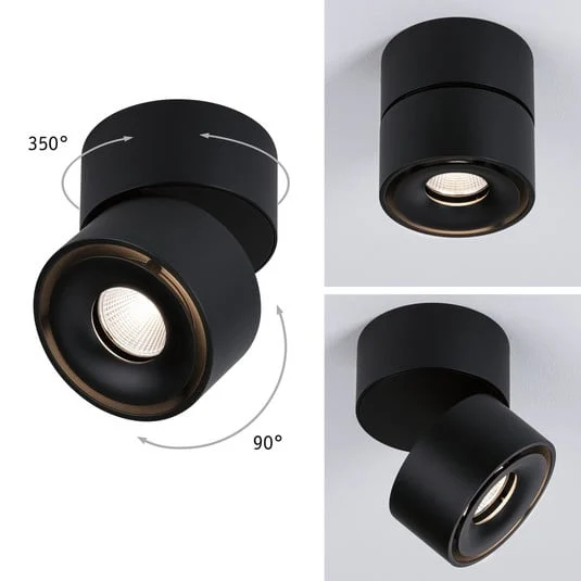 Paulmann Spircle foco de techo LED negro mate