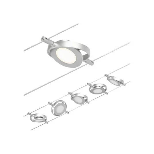 Paulmann Wire RoundMac iluminación LED sobre cable, 5 luces, cromado