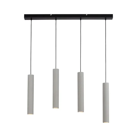 Paul Neuhaus lámpara colgante Eton, 4 luces, 100 cm, hormigón, G9