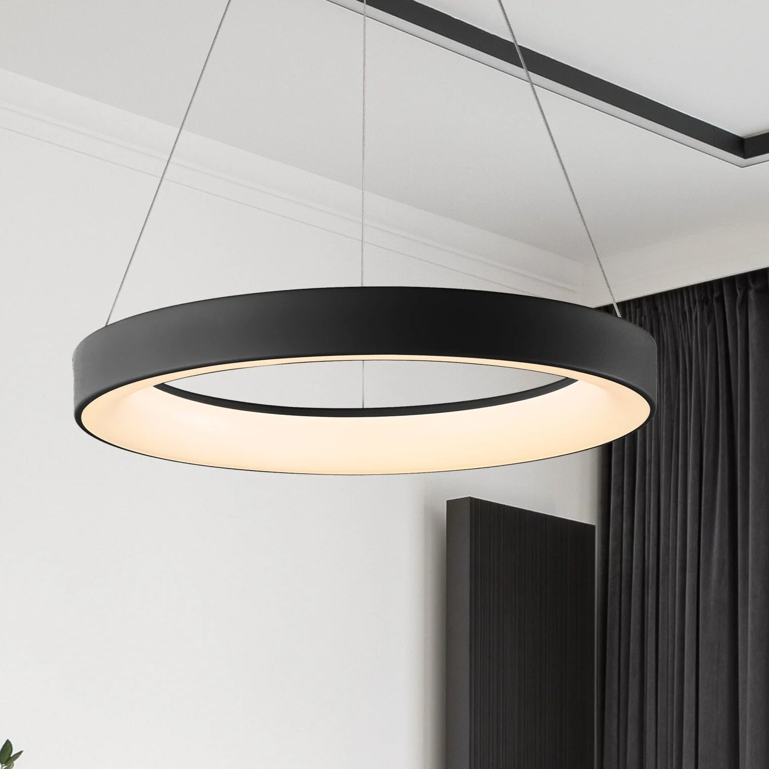 Mantra Niseko II Lámpara de techo colgante LED 38cm regulable 2700K-5000K negro 8626