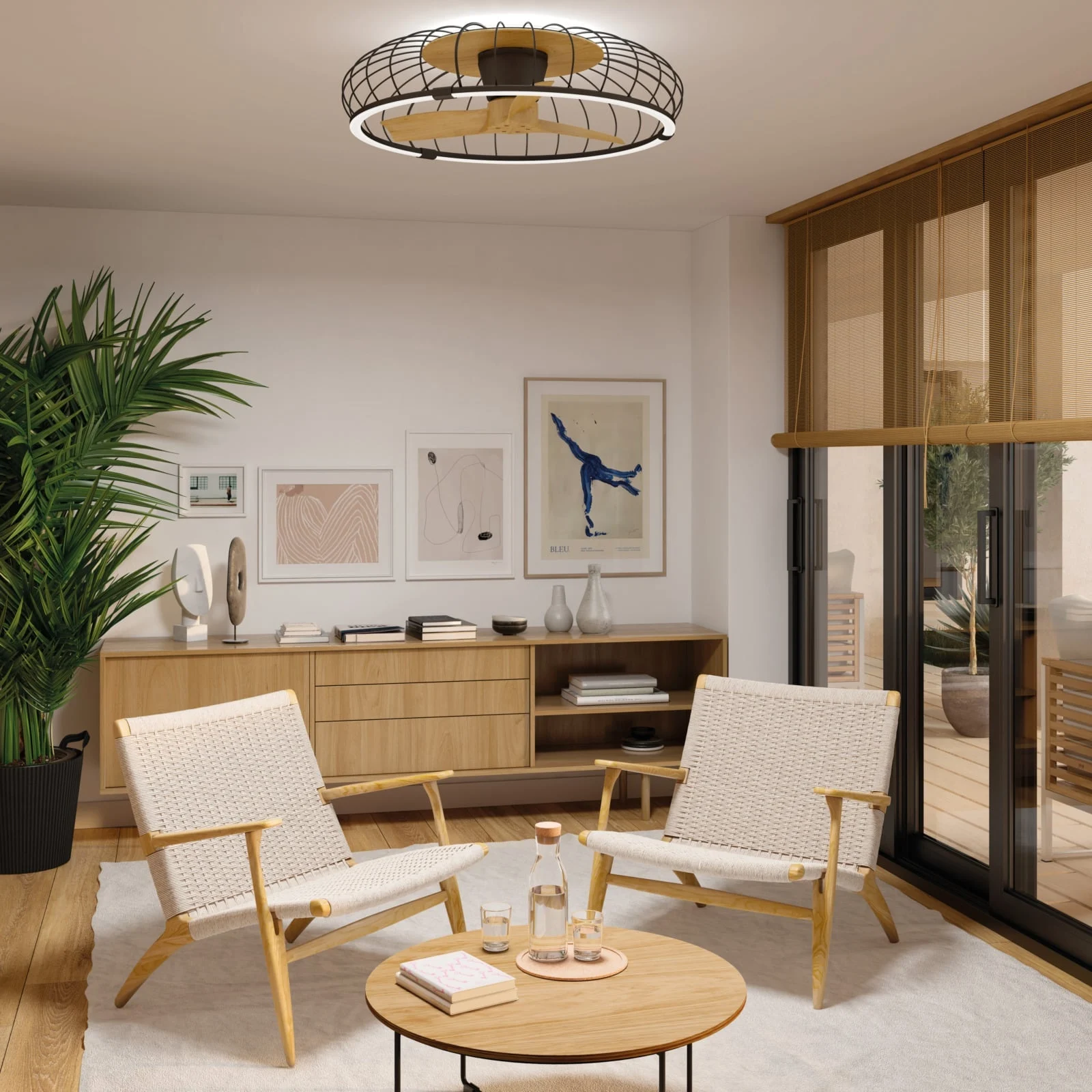 Mantra Nature Plafón LED Ventilador negro 7808