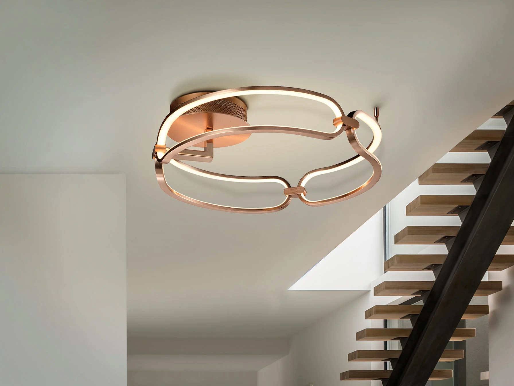 Plafón Schuller Colette LED oro rosa 3000K Ø47cm