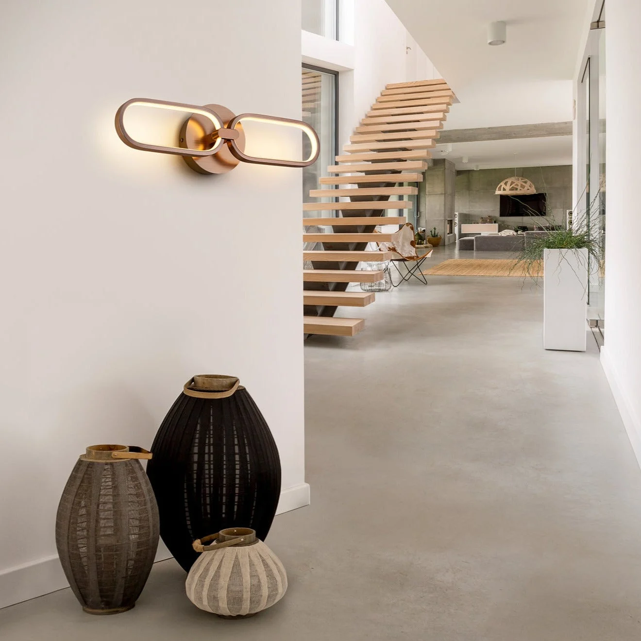 Lámpara aplique de pared Schuller Colette LED 2 luces oro rosa 3000K