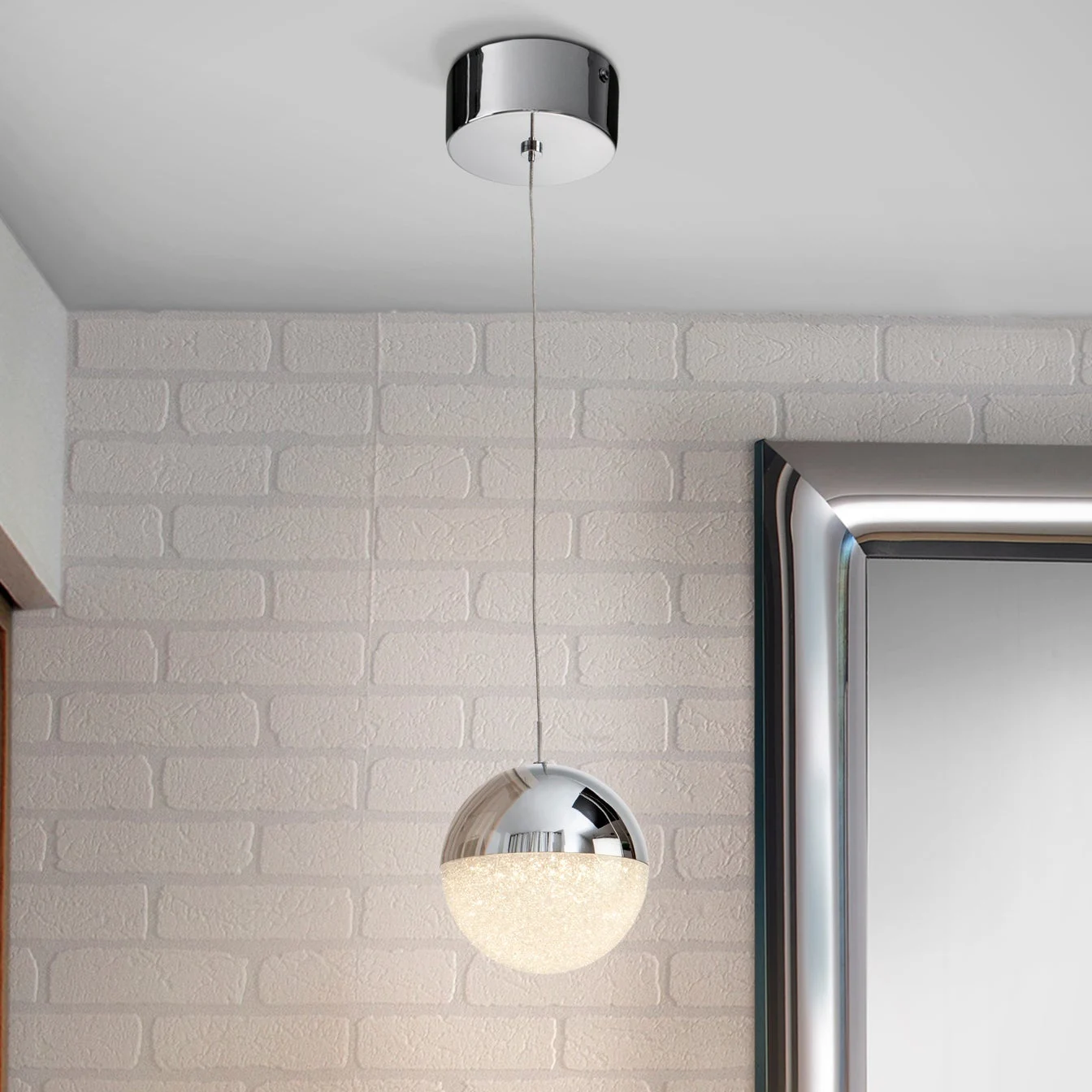 Lámpara de techo colgante bolas Schuller Sphere 1 luz cromo 3000K