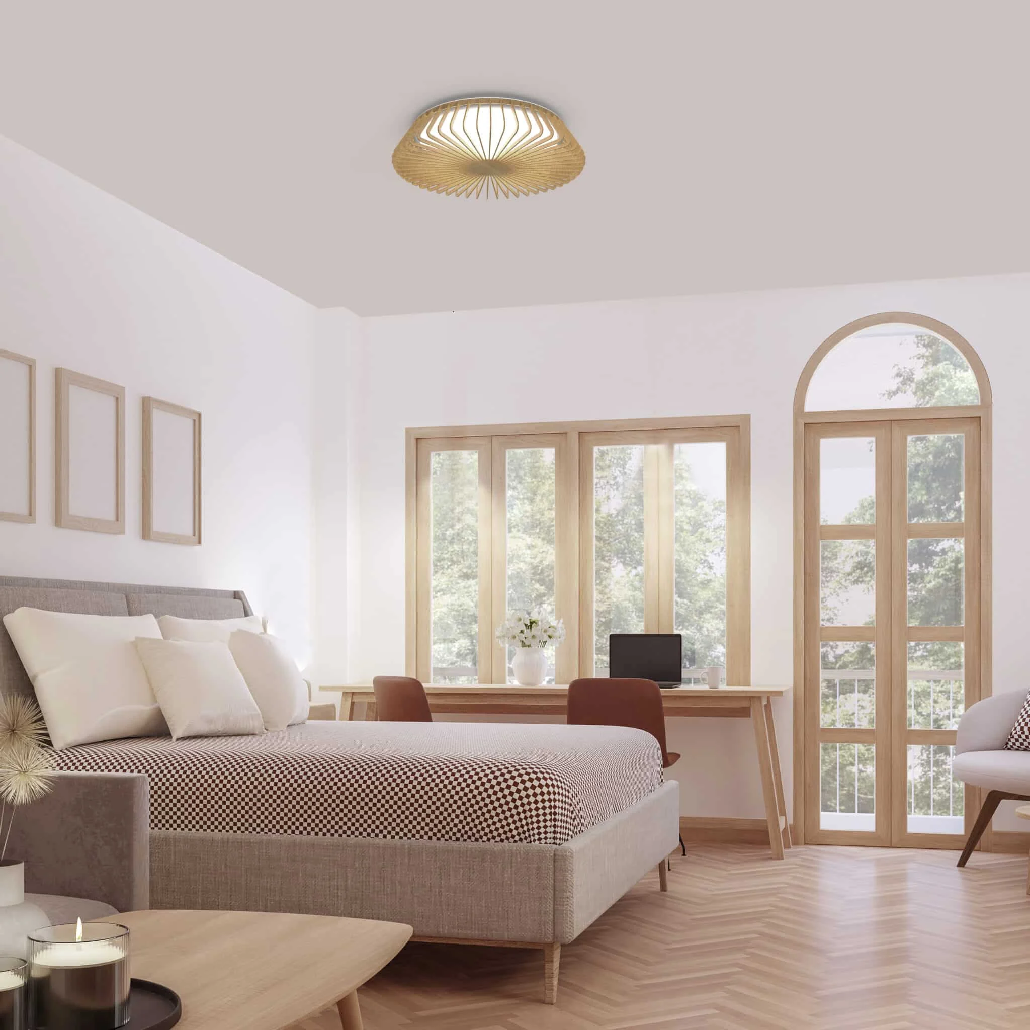 Mantra Himalaya Ventilador Plafón LED 56W 3000K madera, beige, marrón 7967