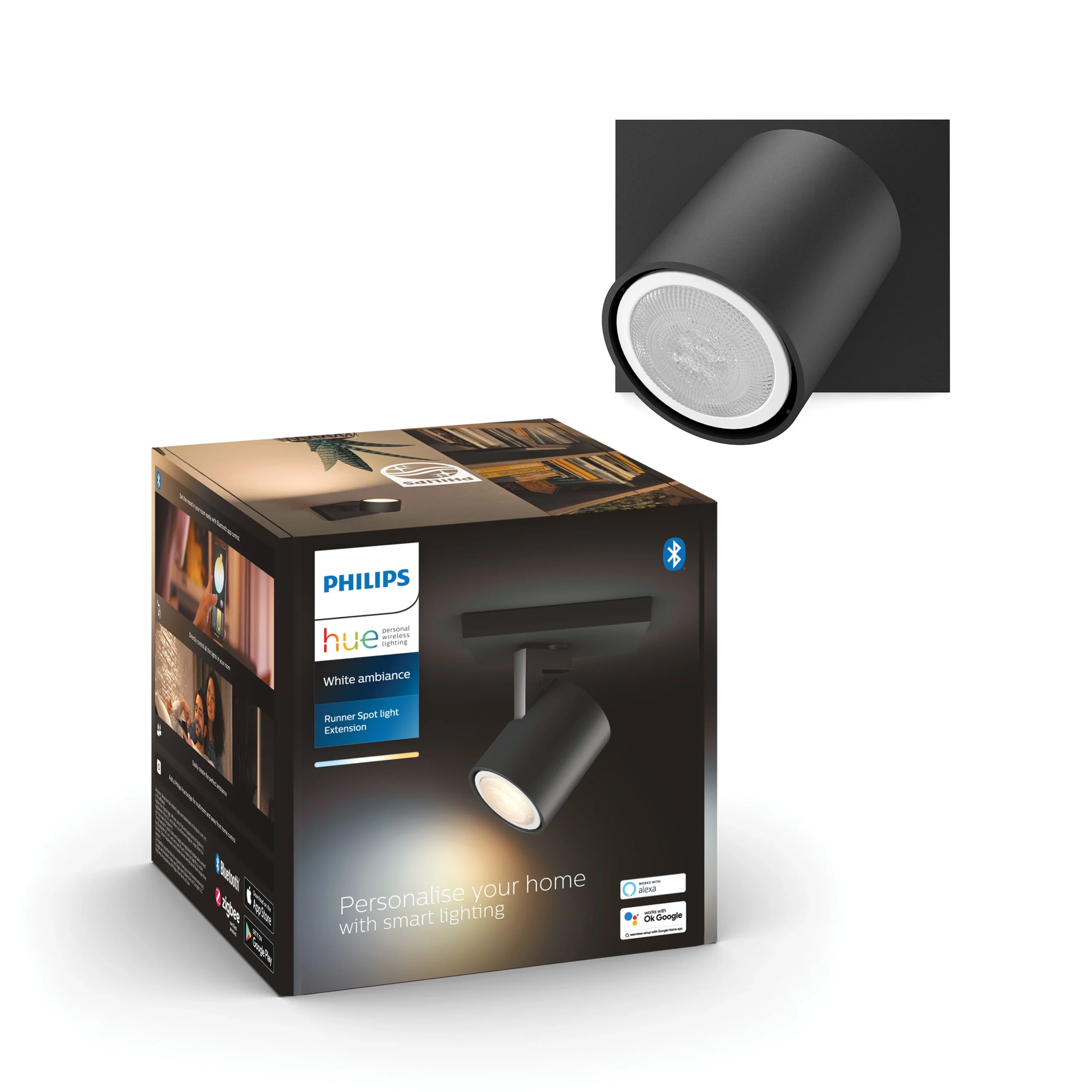 Philips Hue Foco Runner negro White Ambiance 5W 6500K 350lm