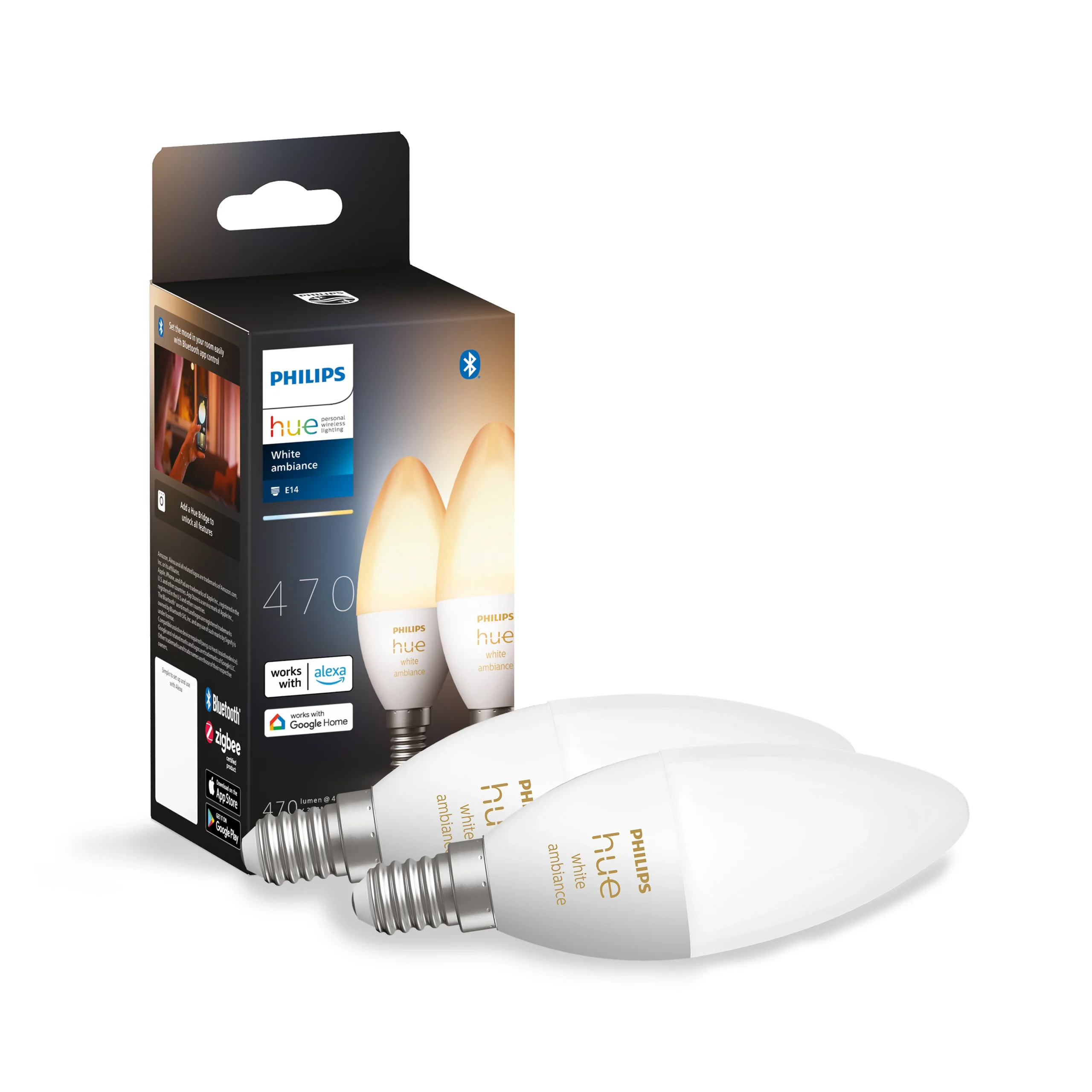 Philips Hue Bombilla White Ambiance E14 5W 470lm