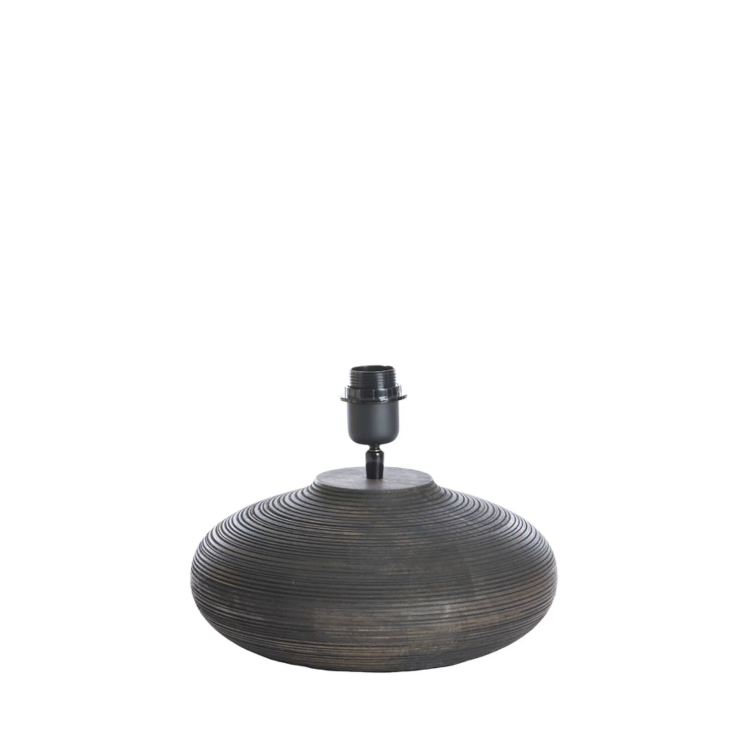 Pequeño pie de lámpara de madera oscuro Light & Living Khomai