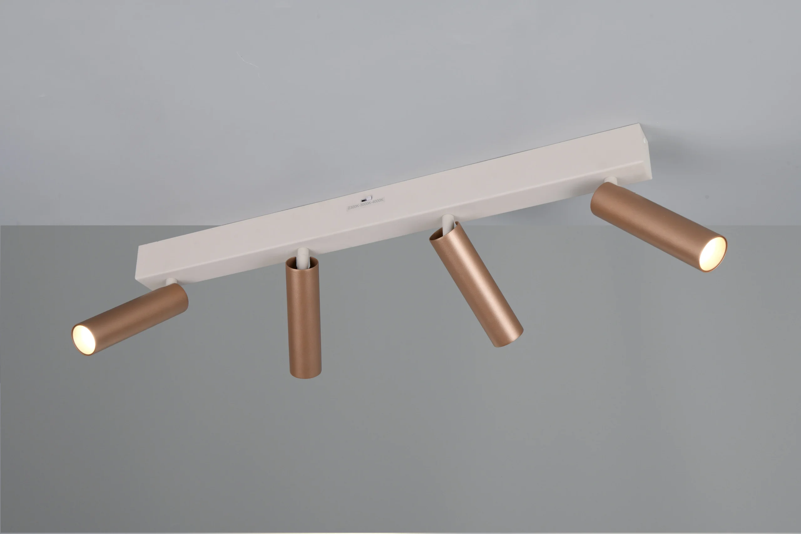 Focos de techo Trio Ambala LED CCT 4 focos balco y marrón café 65cm 849210465