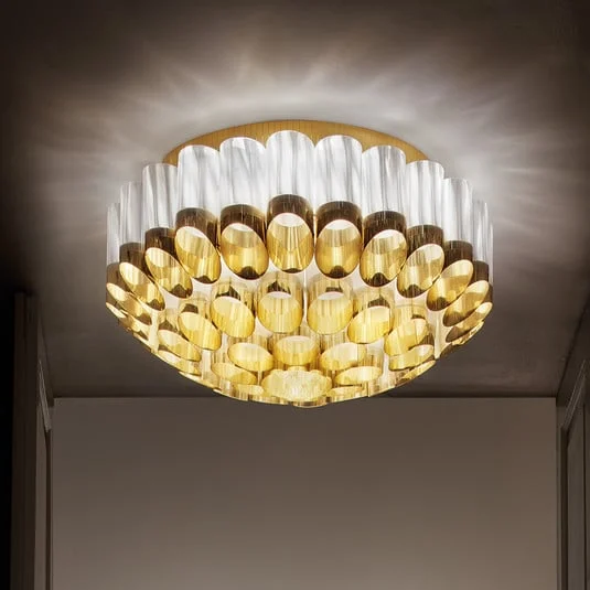 Plafón Slamp Odeon, dorada, Ø 65 cm