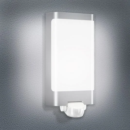 STEINEL L 240 S Aplique de pared LED con sensor, acero inoxidable
