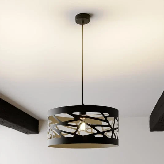 Lámpara colgante Modul Frez pantalla de muestra Ø39cm negro