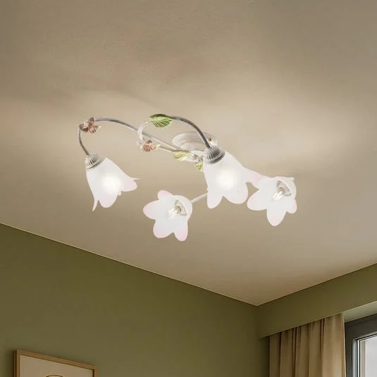 Plafón Botton estilo florentino 4 luces